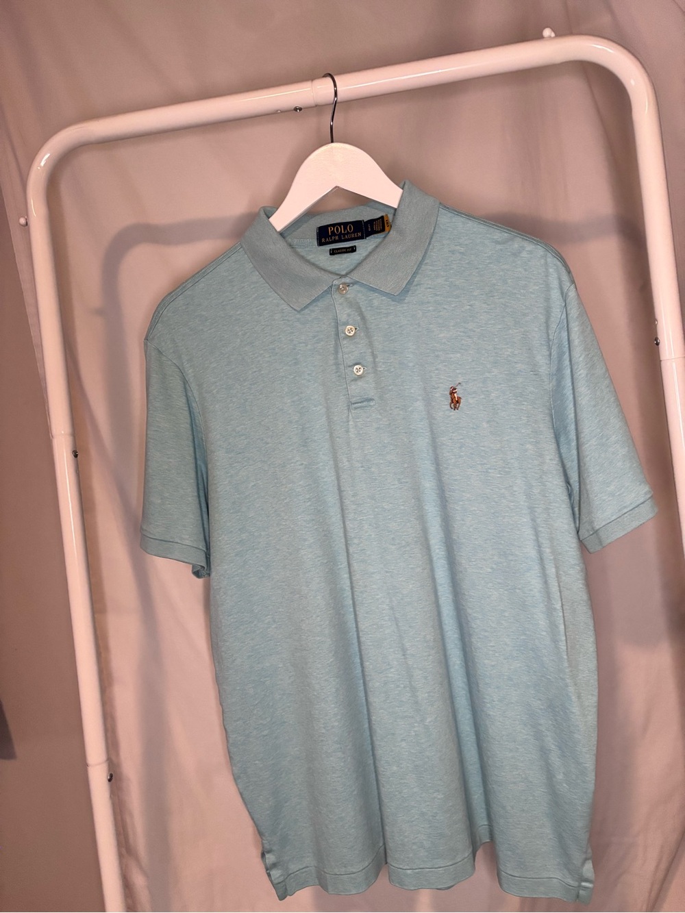 Ralph Lauren Light Blue Men’s Polo Shirt with Embroidered Pony